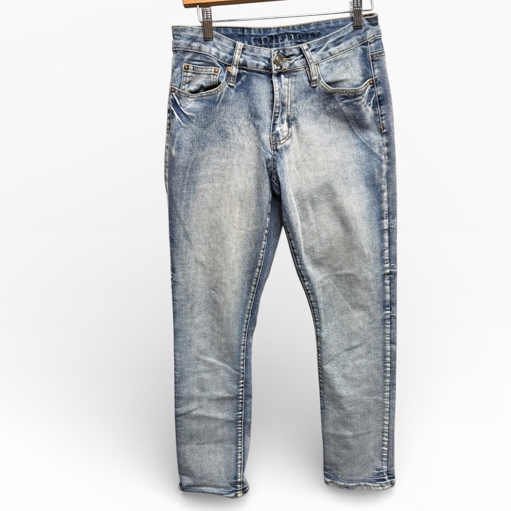 Rue21 Premium Supreme Flex Straight‎ Leg Light Wash Blue Denim Jeans Mens 28x32